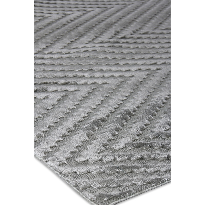Smooch Geo Handloomed Bamboo Silk Aqua 10'x14' Area Rug
