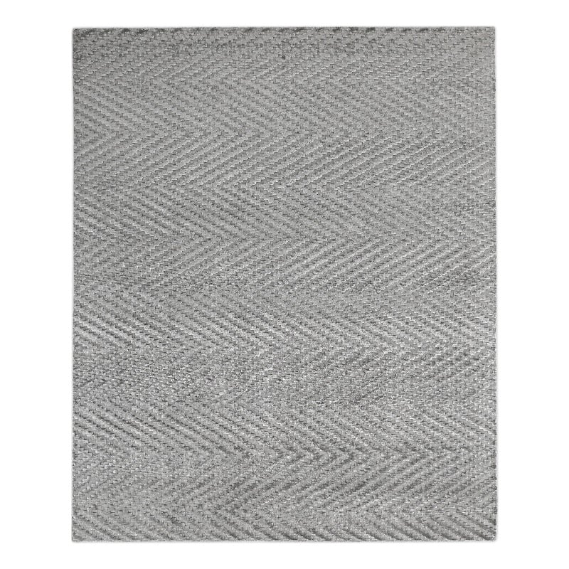Smooch Geo Handloomed Bamboo Silk Aqua 10'x14' Area Rug