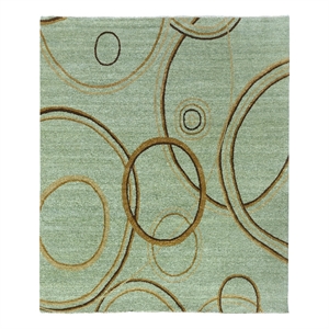 Soho Hand-Knotted New Zealand Wool Light Blue/Green 8'x10' Area Rug