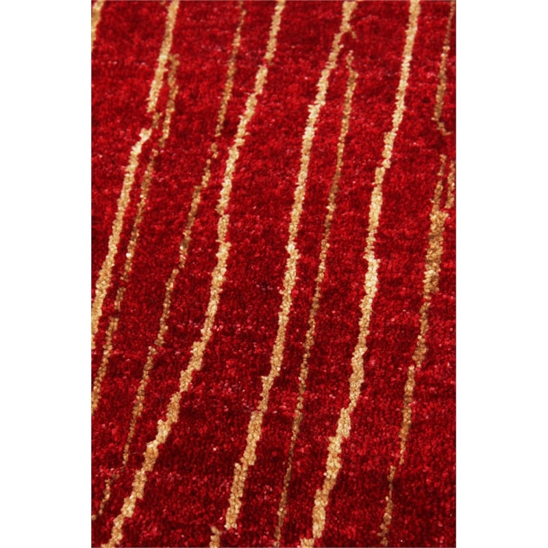Soho Hand-Knotted New Zealand Wool Red 9'x10' Area Rug