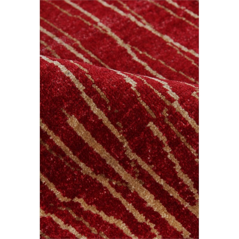 Soho Hand-Knotted New Zealand Wool Red 9'x10' Area Rug