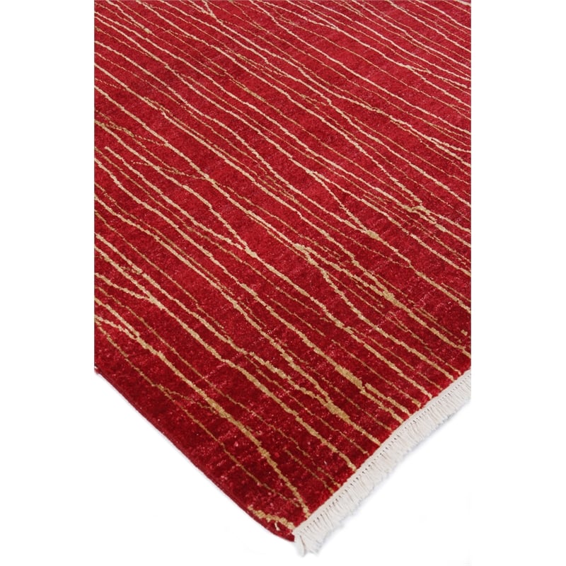 Soho Hand-Knotted New Zealand Wool Red 9'x10' Area Rug