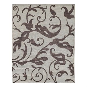Soho Hand-Knotted New Zealand Wool Blue/Chocolate 8'x10' Area Rug