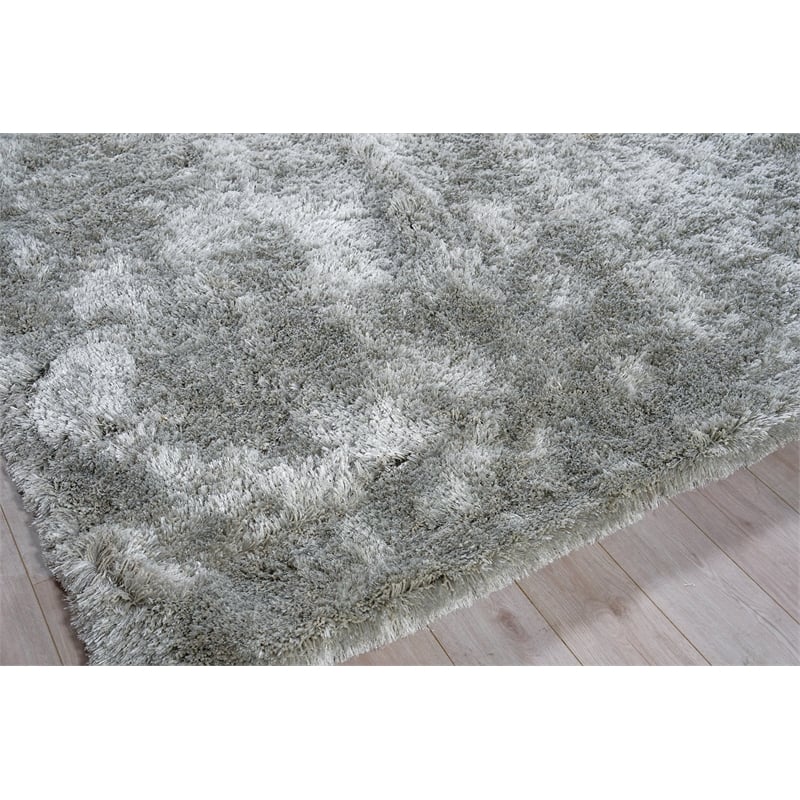 Sumo Shag Handloomed Polyester/Microfiber Gray 9'6