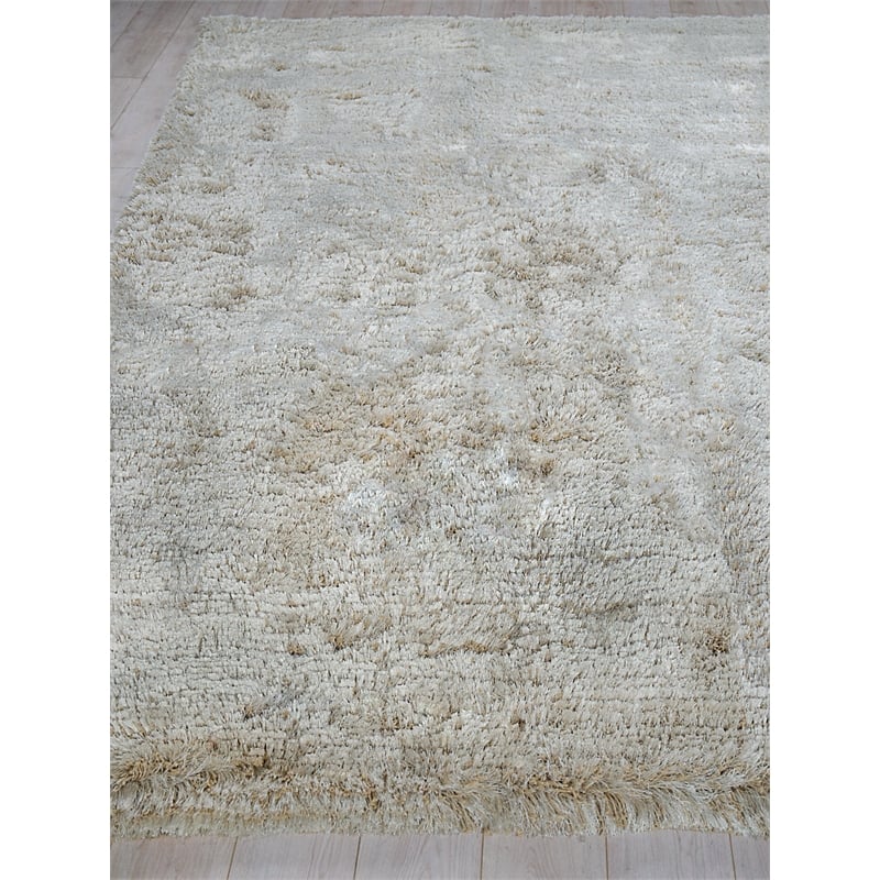 Sumo Shag Shag Polyester/Microfiber Light Beige 6'x9' Area Rug