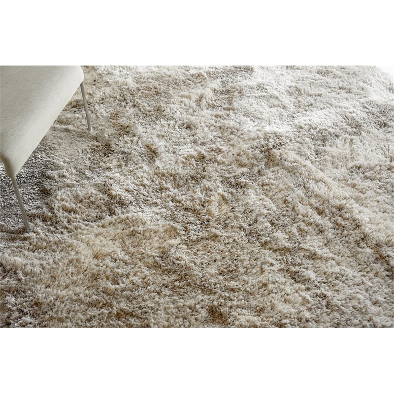 Sumo Shag Shag Polyester/Microfiber Light Beige 6'x9' Area Rug