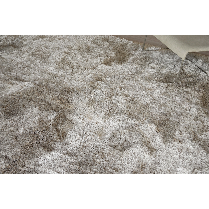 Sumo Shag Shag Polyester/Microfiber Light Beige 6'x9' Area Rug