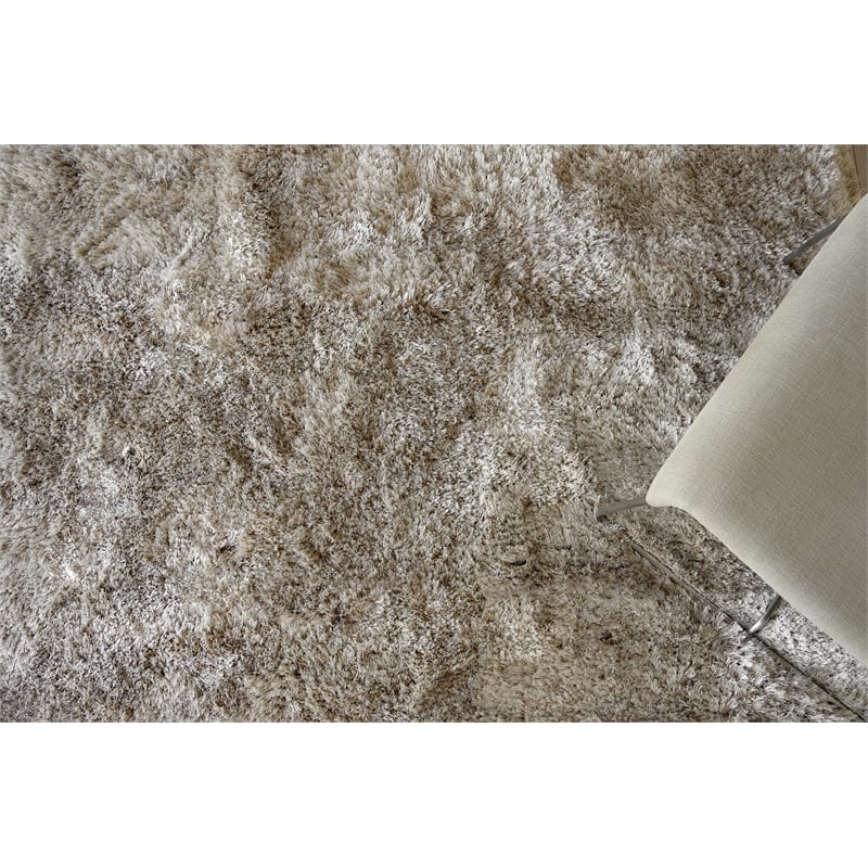 Sumo Shag Shag Polyester/Microfiber Light Beige 6'x9' Area Rug