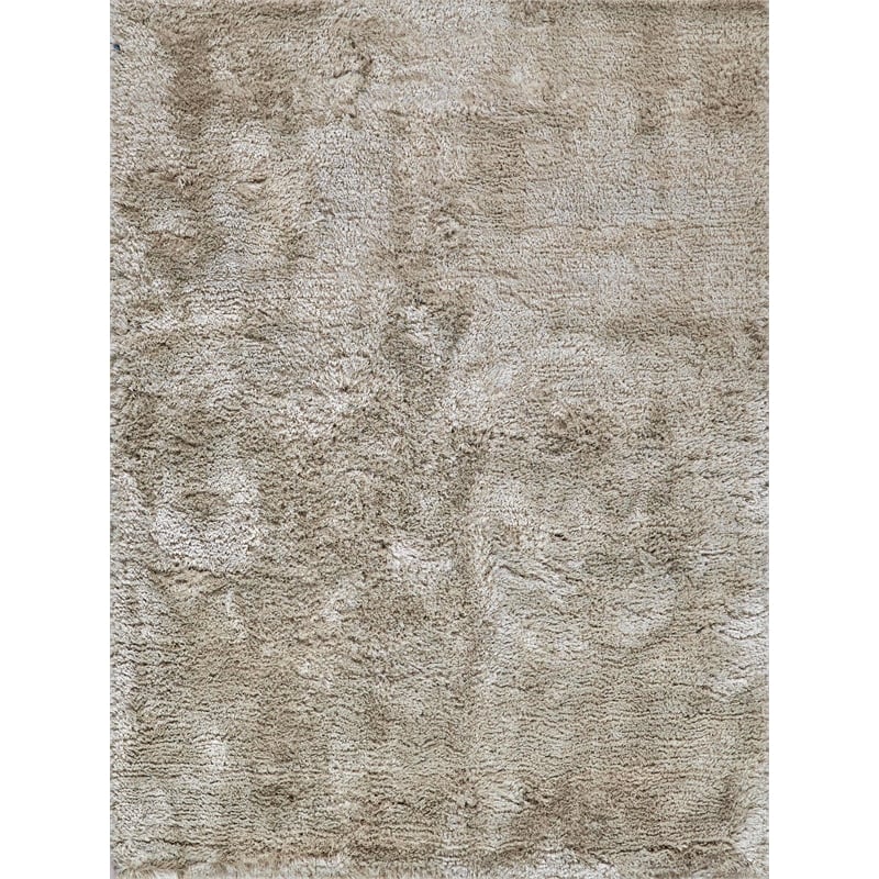 Sumo Shag Shag Polyester/Microfiber Light Beige 6'x9' Area Rug