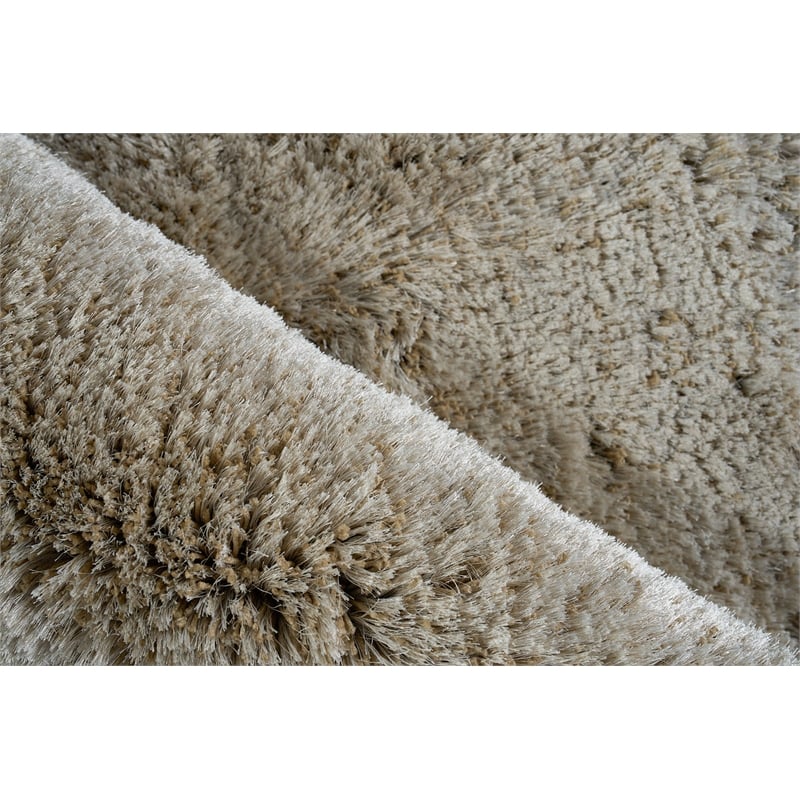 Sumo Shag Shag Polyester/Microfiber Light Beige 8'x10' Area Rug