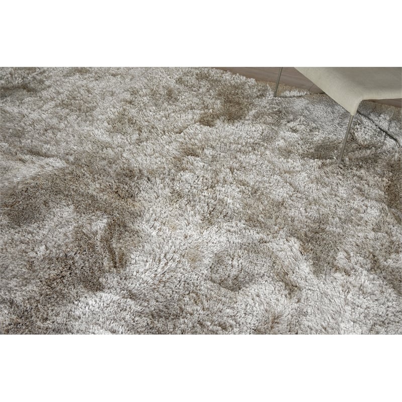 Sumo Shag Shag Polyester/Microfiber Light Beige 8'x10' Area Rug