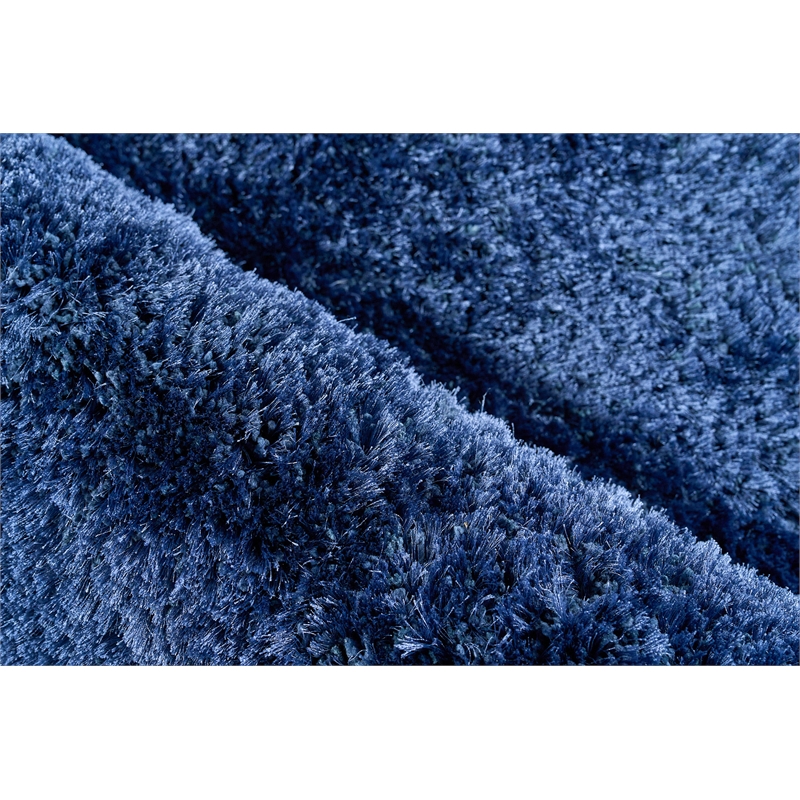 Sumo Shag Handloomed Polyester/Microfiber Navy 5'x8' Area Rug