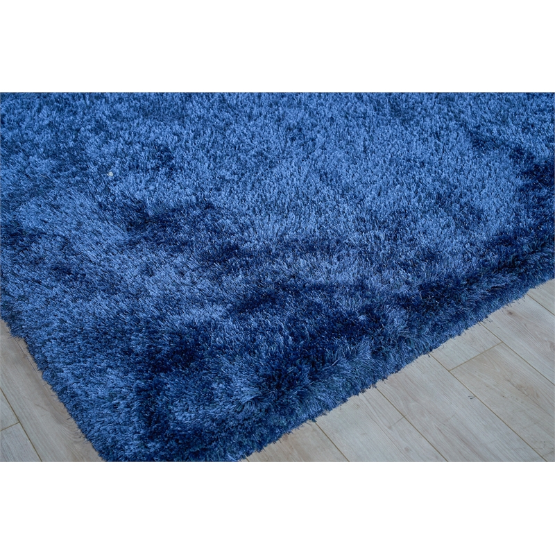 Sumo Shag Handloomed Polyester/Microfiber Navy 8'x10' Area Rug