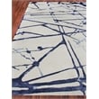 Space Age Hand-Knotted Wool/Bamboo Silk Gray/Royal Blue/Navy 10'x14' Area Rug