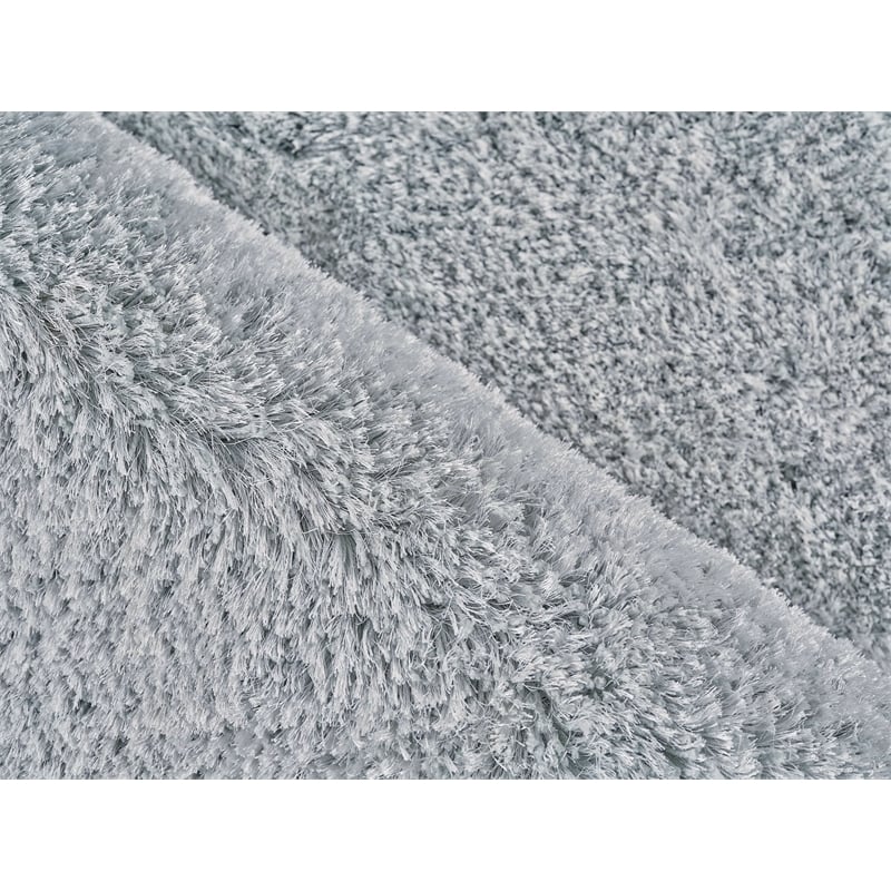 Sumo Shag Handloomed Polyester/Microfiber Light Blue 8'x11' Area Rug