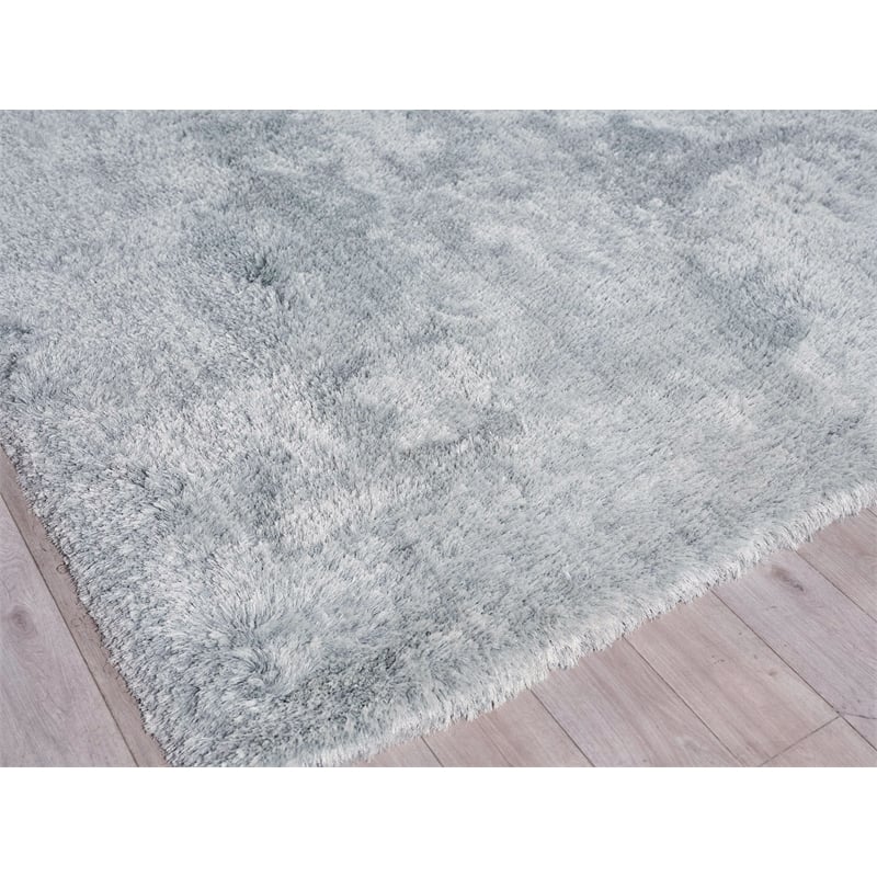 Sumo Shag Handloomed Polyester/Microfiber Light Blue 9'6