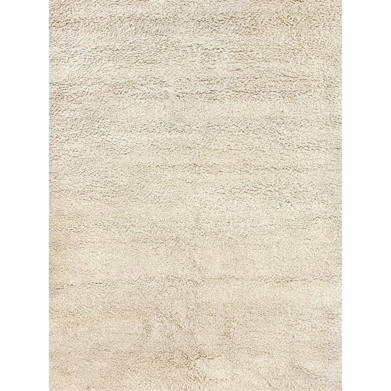 Sumo Shag Hand-Knotted New Zealand Wool Ivory 5'x8' Area Rug