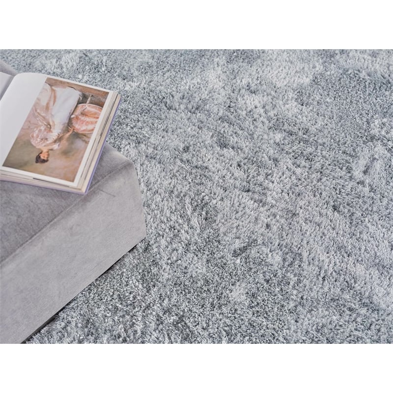 Sumo Shag Hand-Knotted New Zealand Wool Ivory 5'x8' Area Rug