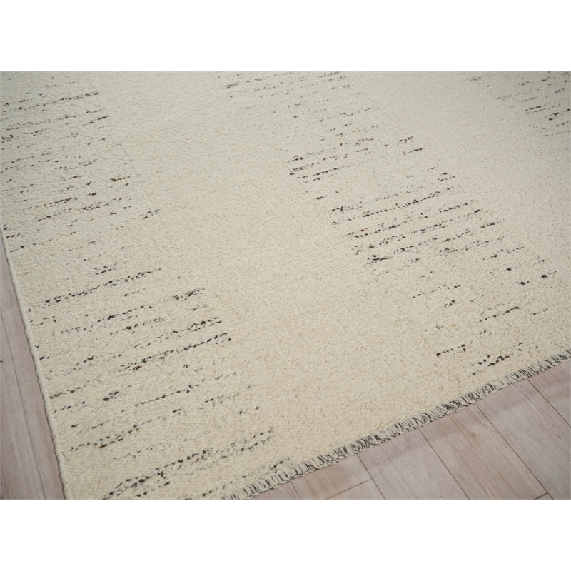 Sunstone Flatweave Wool Ivory/Black 8'x10' Area Rug
