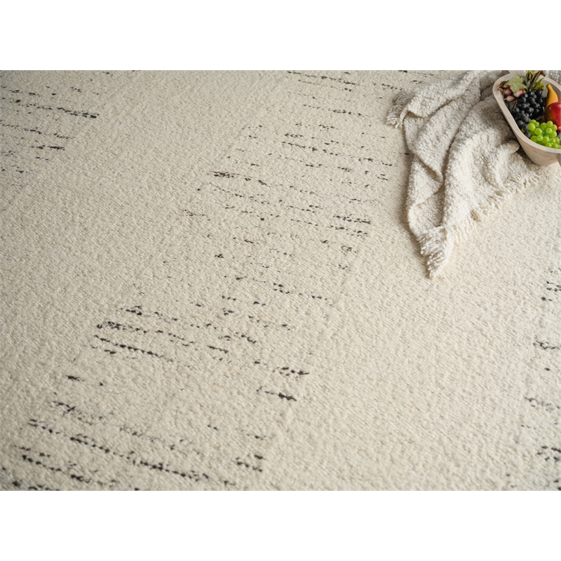 Sunstone Flatweave Wool Ivory/Black 9'x12' Area Rug