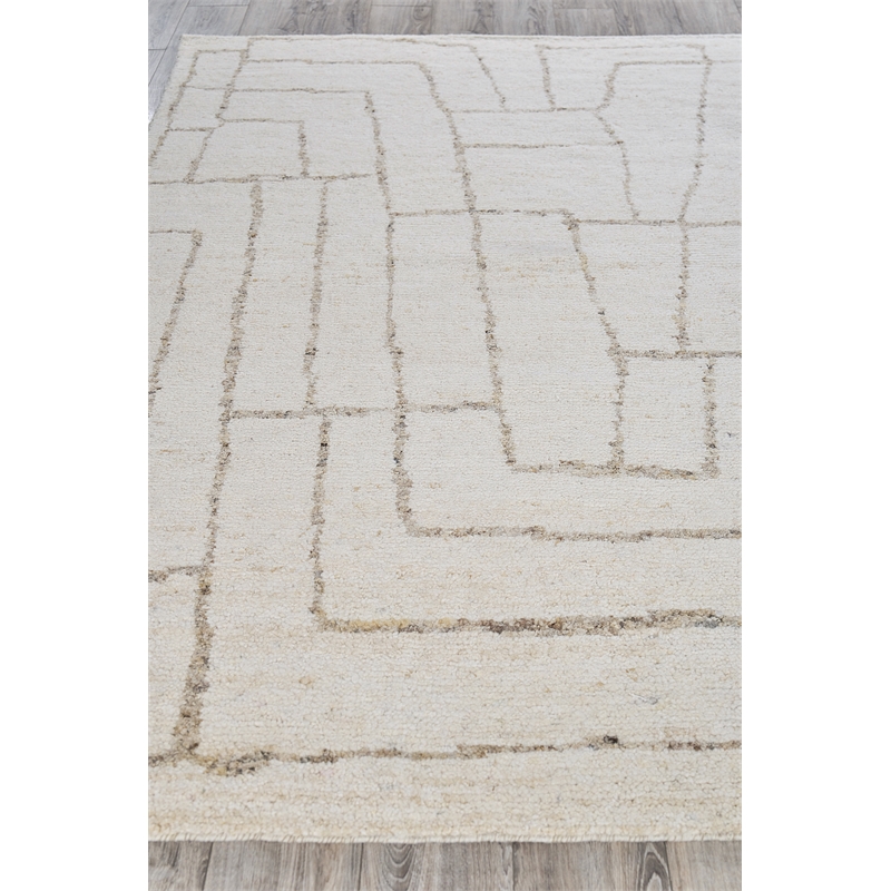 Tahoe Hand-Knotted Wool White/Beige 10'x14' Area Rug