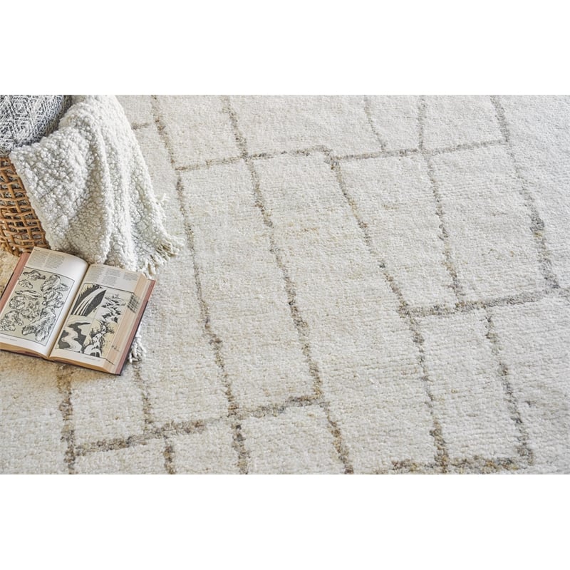 Tahoe Hand-Knotted Wool White/Beige 10'x14' Area Rug