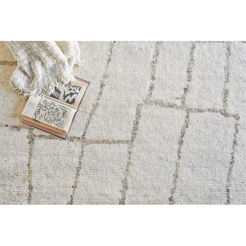 Tahoe Hand-Knotted Wool White/Beige 10'x14' Area Rug