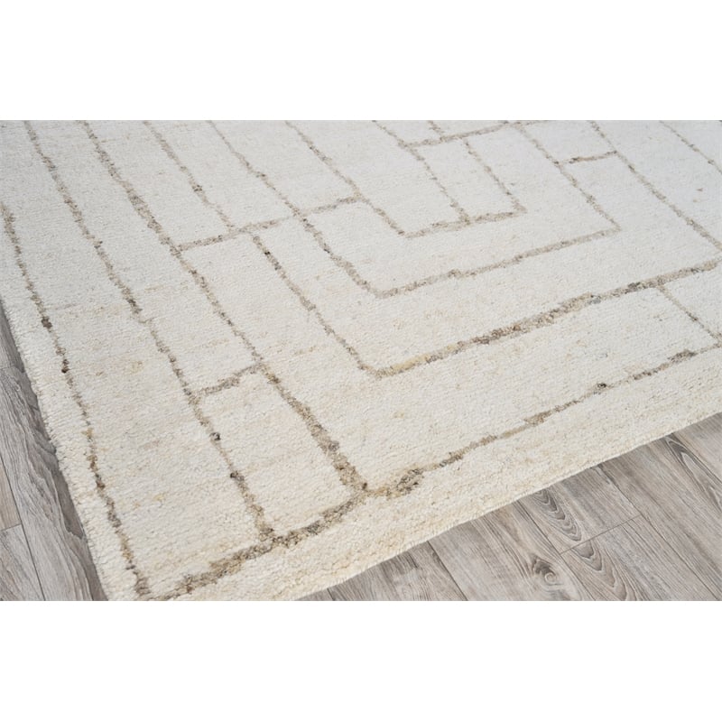 Tahoe Hand-Knotted Wool White/Beige 12'x15' Area Rug
