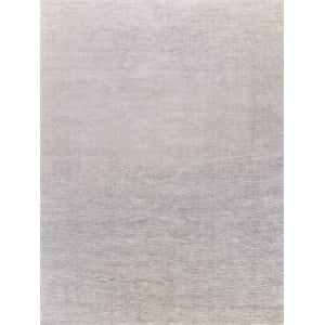 Tangaro Handloomed Bamboo Silk/Banana Silk Light Silver 10'x14' Area Rug