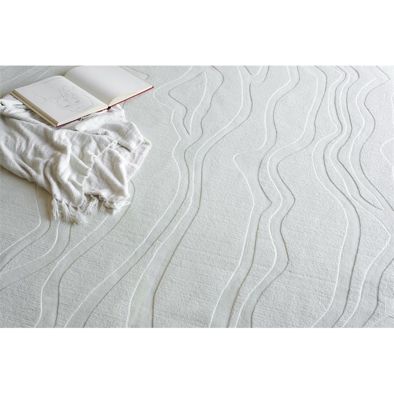 Tempo Handloomed New Zealand Wool Ivory 9'x12' Area Rug