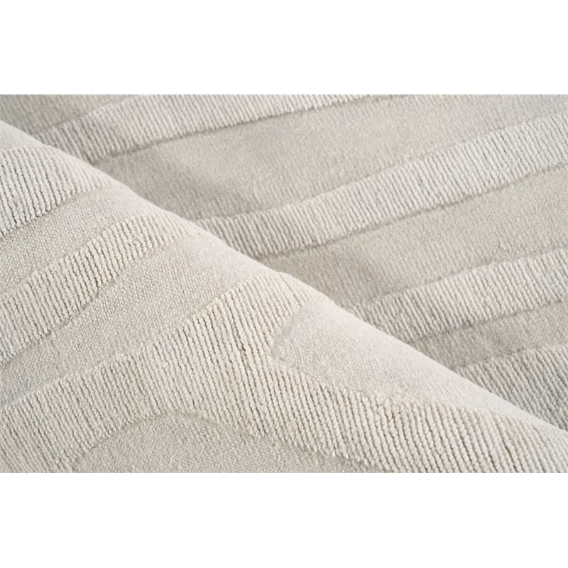 Tempo Handloomed New Zealand Wool Light Silver 8'x10' Area Rug
