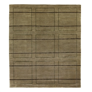 Super Tibetan Hand-Knotted Wool/Bamboo Silk Beige 9'6&quotx12'6&quot Area Rug