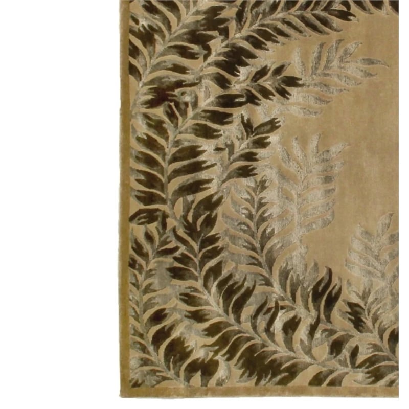 Super Tibetan Hand-Knotted Wool/Bamboo Silk Beige 5'6