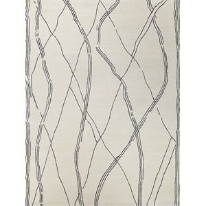 Tangiers Hand-Tufted New Zealand Wool Ivory/Black 5'x8' Area Rug