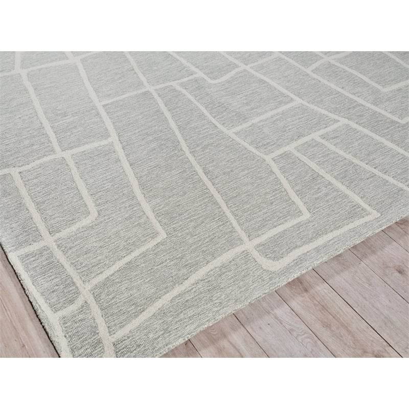 Tangiers Hand-Tufted New Zealand Wool Blue/Ivory 9'x12' Area Rug