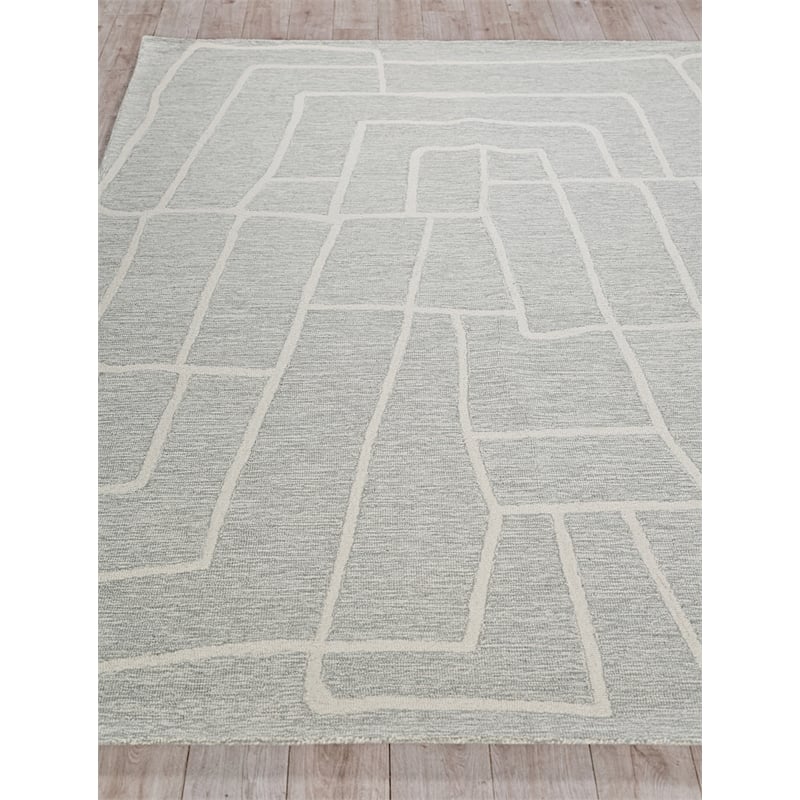 Tangiers Hand-Tufted New Zealand Wool Blue/Ivory 9'x12' Area Rug