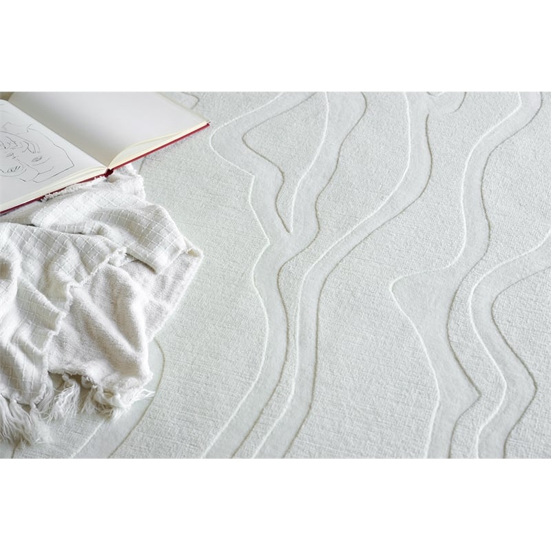 Tempo Handloomed New Zealand Wool Ivory 12'x15' Area Rug