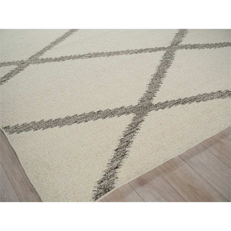 Sunstone Flatweave Wool Ivory/Black 9'x12' Area Rug