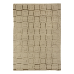 Super Tibetan Hand-Knotted Wool/Bamboo Silk Ivory 6'x9' Area Rug