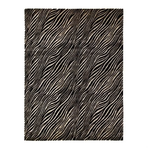 Super Tibetan Hand-Knotted Wool/Bamboo Silk Black/Silver 6'x9' Area Rug