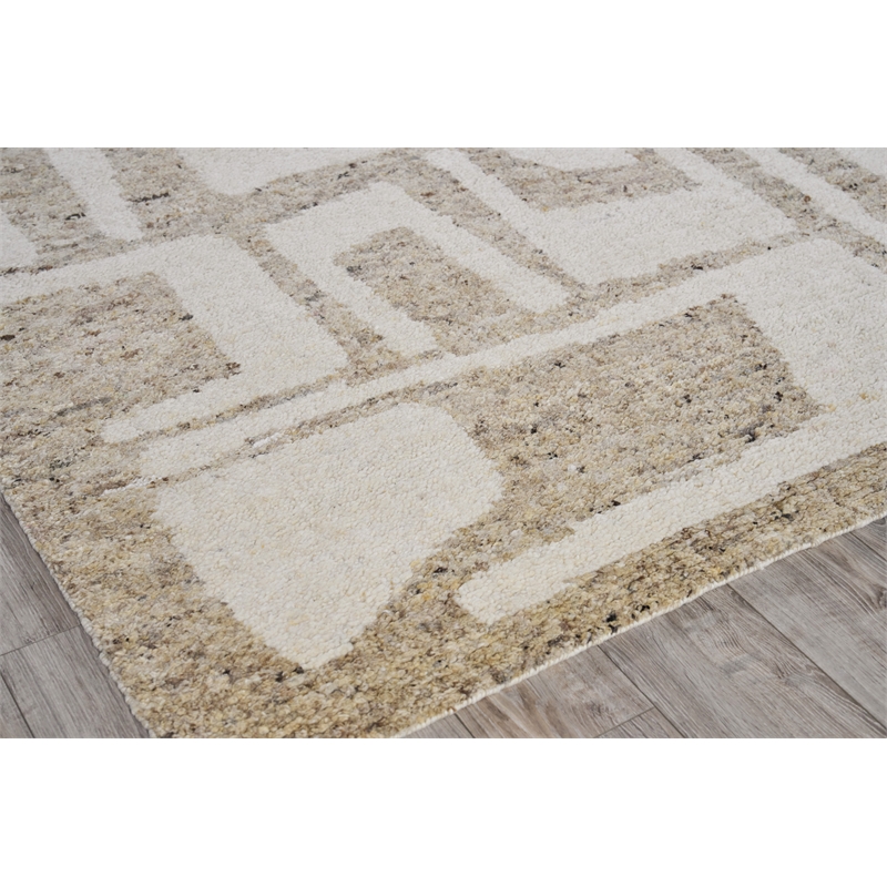 Tahoe Hand-Knotted Wool Beige/Ivory 9'x12' Area Rug