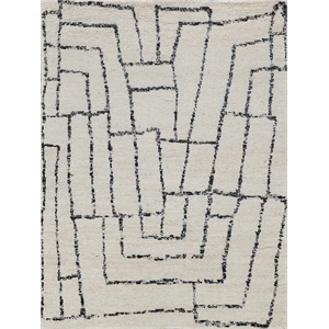 Tahoe Hand-Knotted Wool Ivory/Black 10'x14' Area Rug