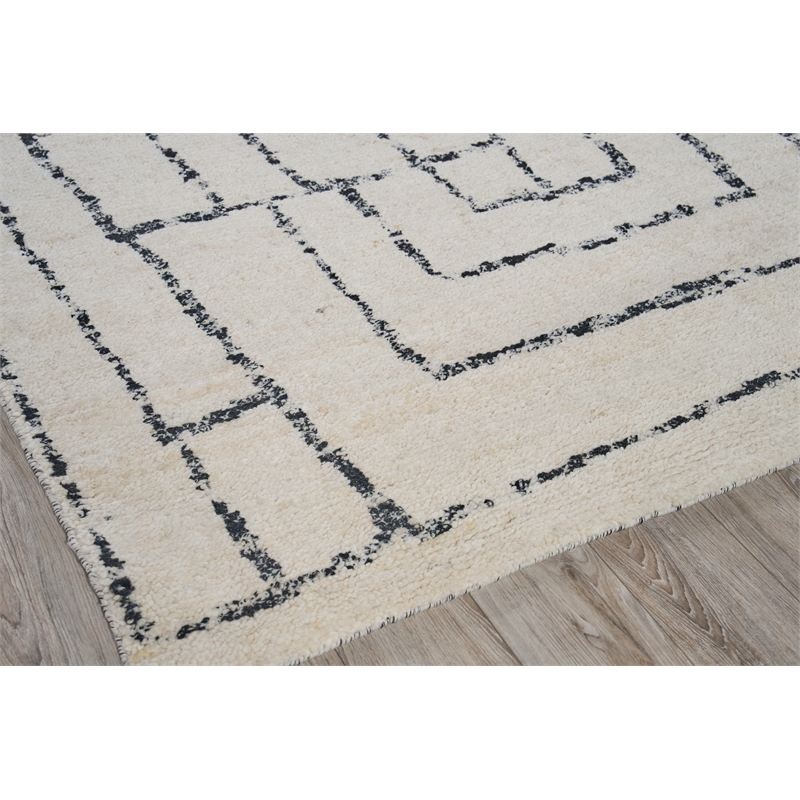 Tahoe Hand-Knotted Wool Ivory/Black 12'x15' Area Rug