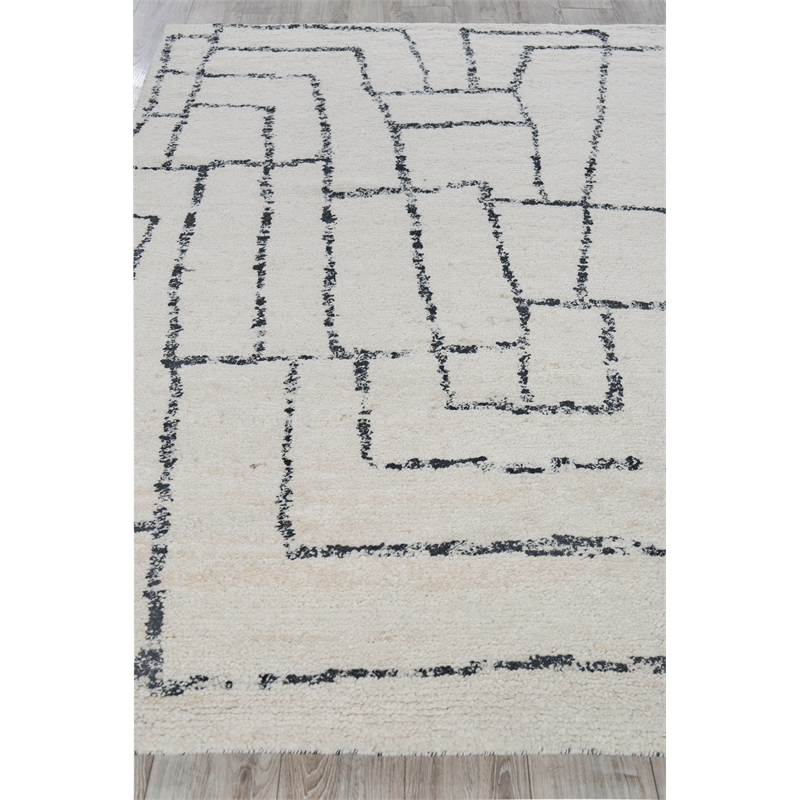 Tahoe Hand-Knotted Wool Ivory/Black 12'x15' Area Rug