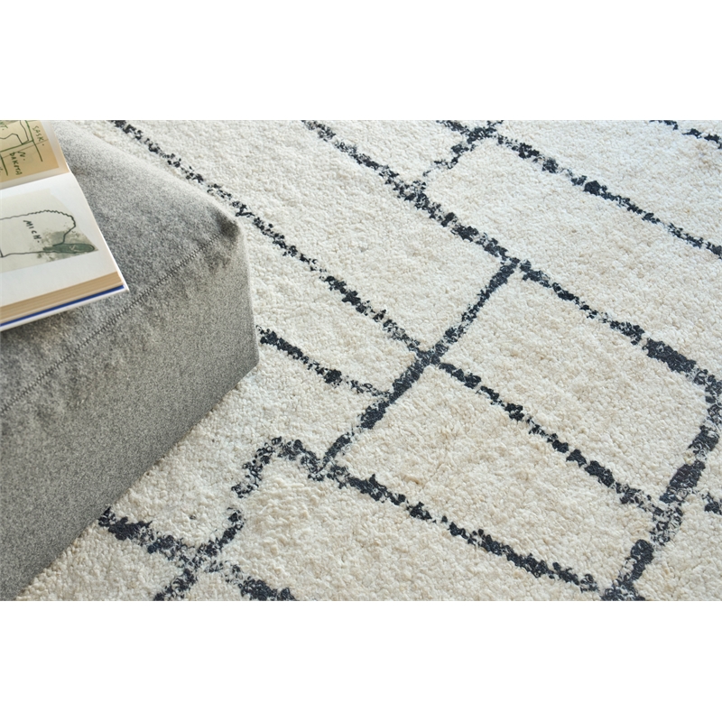 Tahoe Hand-Knotted Wool Ivory/Black 12'x15' Area Rug