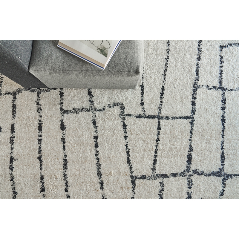 Tahoe Hand-Knotted Wool Ivory/Black 12'x15' Area Rug