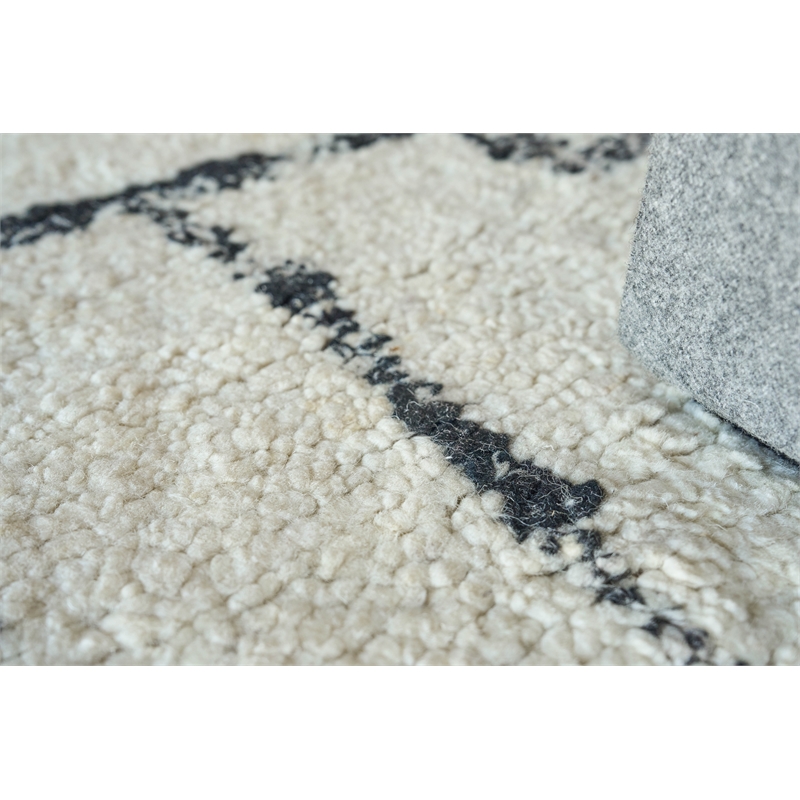 Tahoe Hand-Knotted Wool Ivory/Black 12'x15' Area Rug