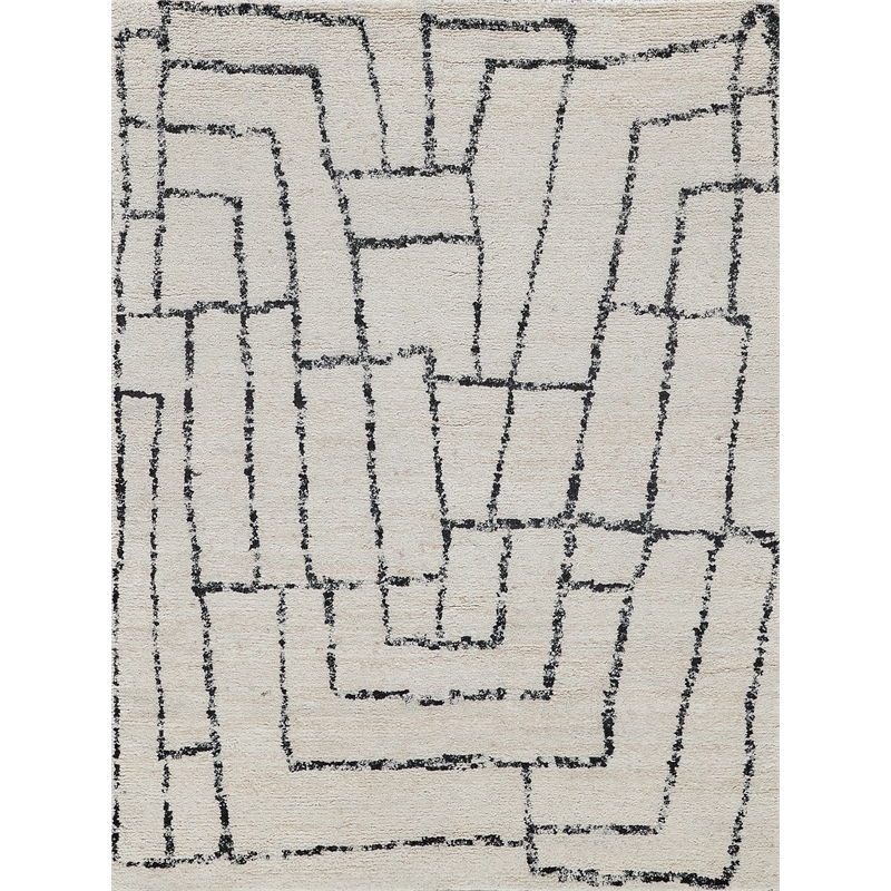 Tahoe Hand-Knotted Wool Ivory/Black 12'x15' Area Rug