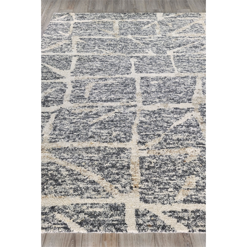 Tahoe Hand-Knotted Wool Gray/Ivory 10'x14' Area Rug