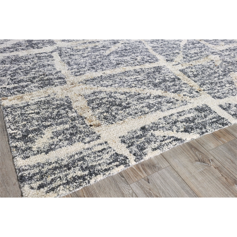 Tahoe Hand-Knotted Wool Gray/Ivory 6'x9' Area Rug